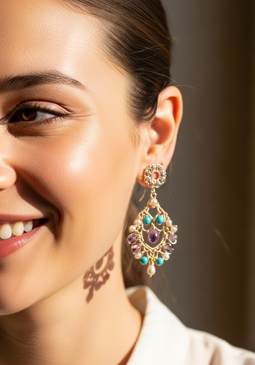 Девушка в handmade серёжках